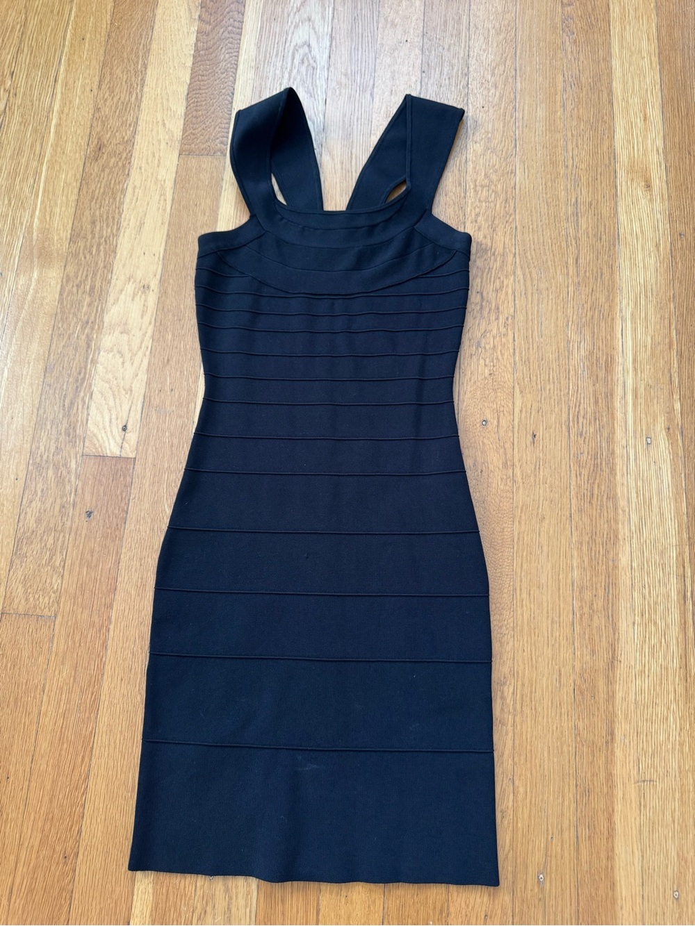 Express Black Bandage Mini Dress with Wide Straps